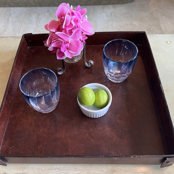 Saddle Leather Square Tray - Picture 5 of 6